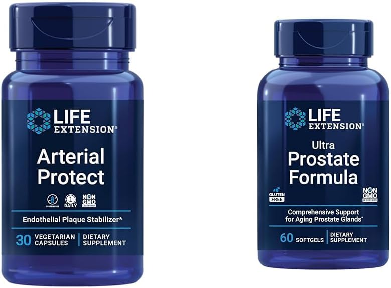 Heart Health & Blood Pressure Support Supplement with Saw Palmetto, Pygeum, Nettle Root & Lycopene - Arterial Protect & Ultra Prostate Formula for Men