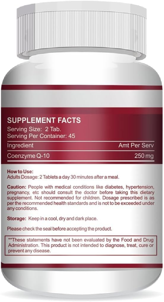 Heart Health Support: Natural Coenzyme Q-10 with Arjuna & Moringa Extract 90 Veg Tablets - Coenzymeq10