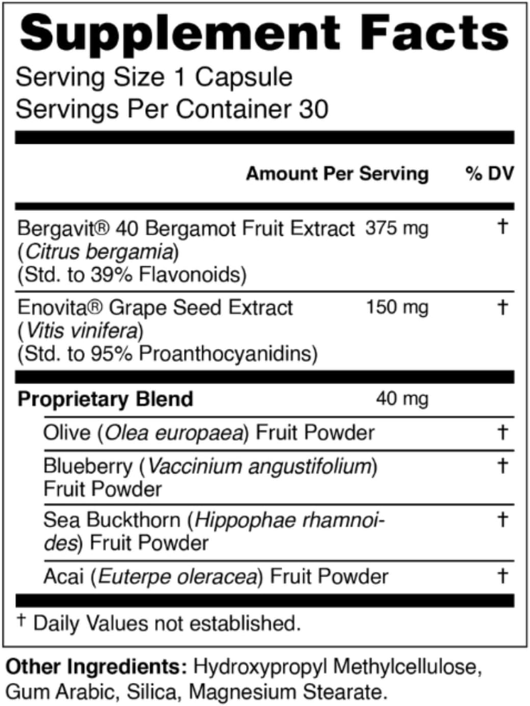 Heart-Healthy Olives & Acai Berries Supplement for Antioxidants, Monounsaturated Fats, and Fiber - Made in USA