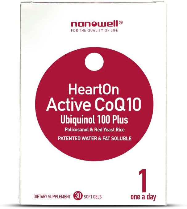 HeartOn Active CoQ10 Kaneka Ubiquinol 100 Supplement for Heart Health - 30 Softgels, 1-Month Supply