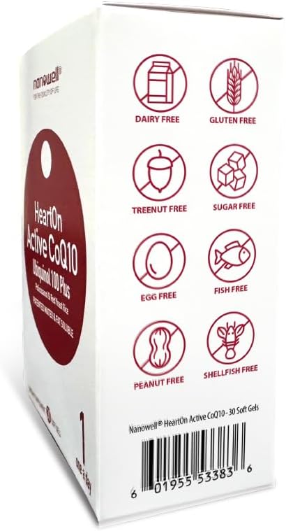 HeartOn Active CoQ10 Kaneka Ubiquinol 100 Supplement for Heart Health - 30 Softgels, 1-Month Supply