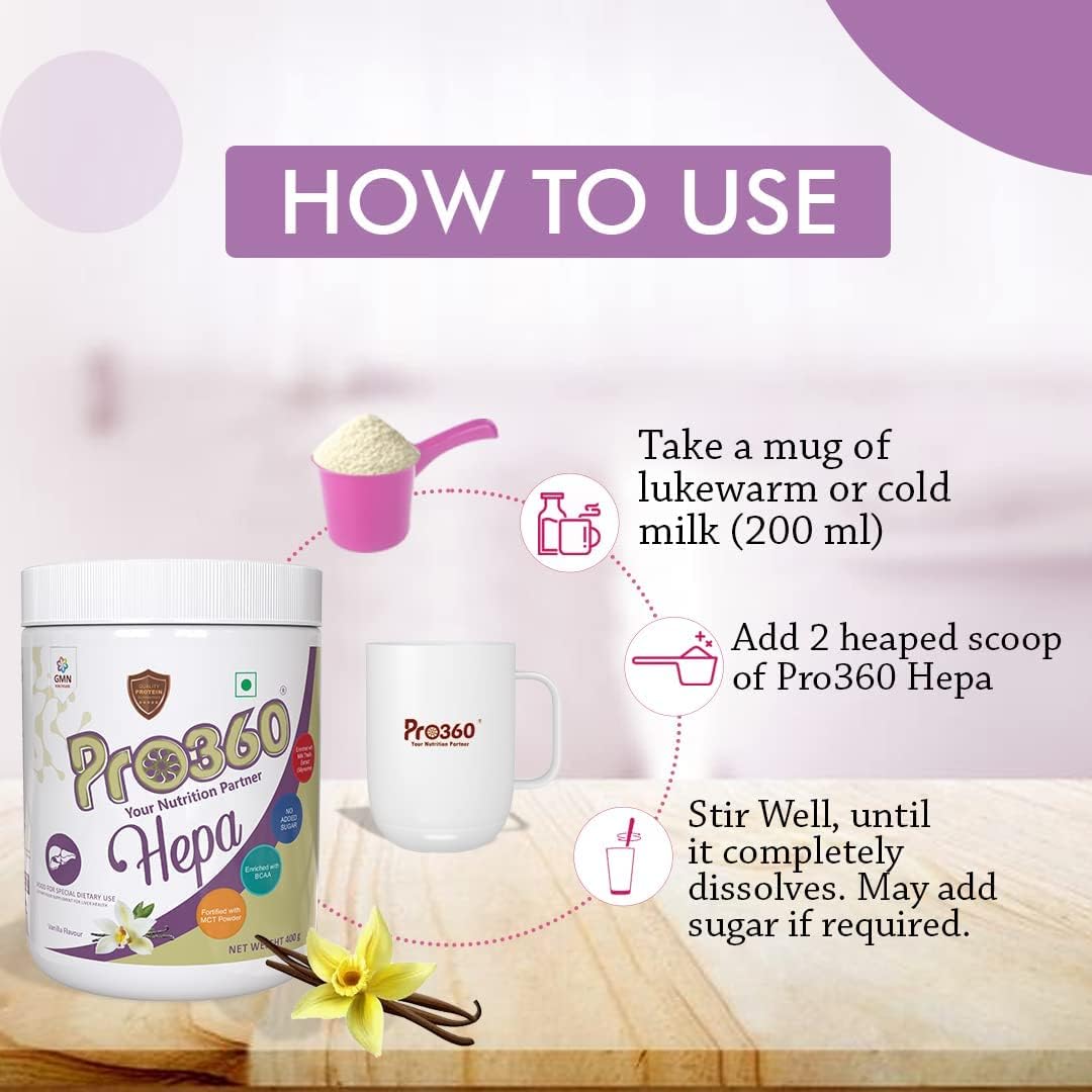 Hepa Liver Care Protein Supplement with Silymarin, MCT & BCAA - Complete Dietary Support for Liver - Vanilla 400G