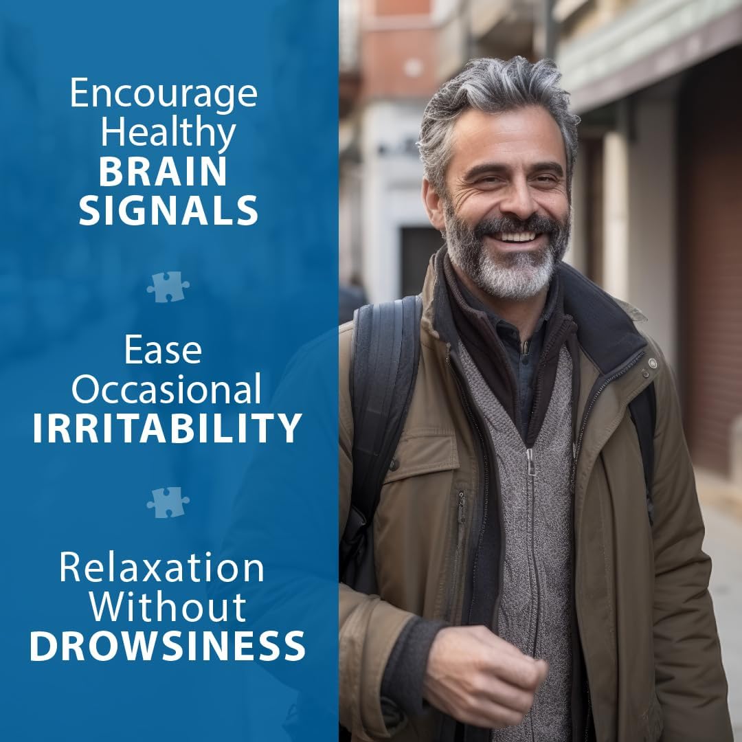 Herb-E-Concept LTO3 Plus Capsules with L-Theanine, Skullcap, Magnesium & Vitamin B6 for Concentration, Calm Mind, Positive Mood, Relaxation & Sleep