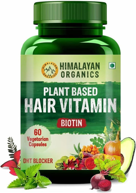 Herbal Biotin Hair Vitamin Capsules, 60 Veg Capsules, Plant-Based Formula with No Side Effects from Pharmacylife