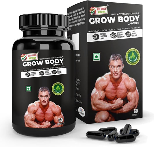 Herbal Body Growth Supplement (60 Capsules) - Advanced Formula, No Side Effects