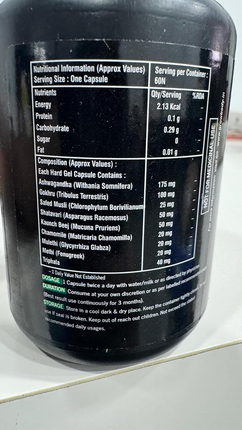 Herbal Body Growth Supplement (60 Capsules) - Advanced Formula, No Side Effects
