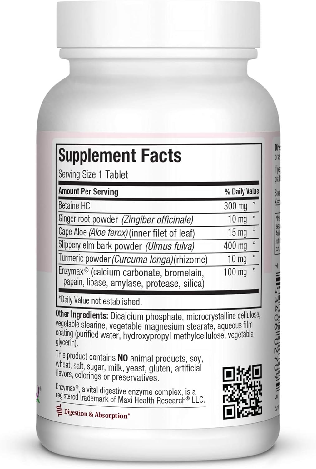 Herbal Enzyme Complex for Protein Digestion - Maxi Health Digest Support - 90 Tablets - Kosher Compliant