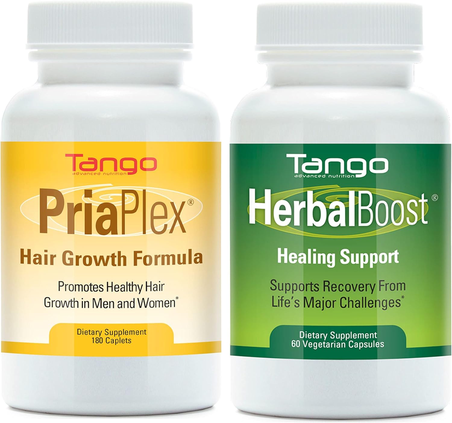 Herbal Hair Support and Recovery Supplement Set for Men - Tango PriaPlex & Herbal Boost