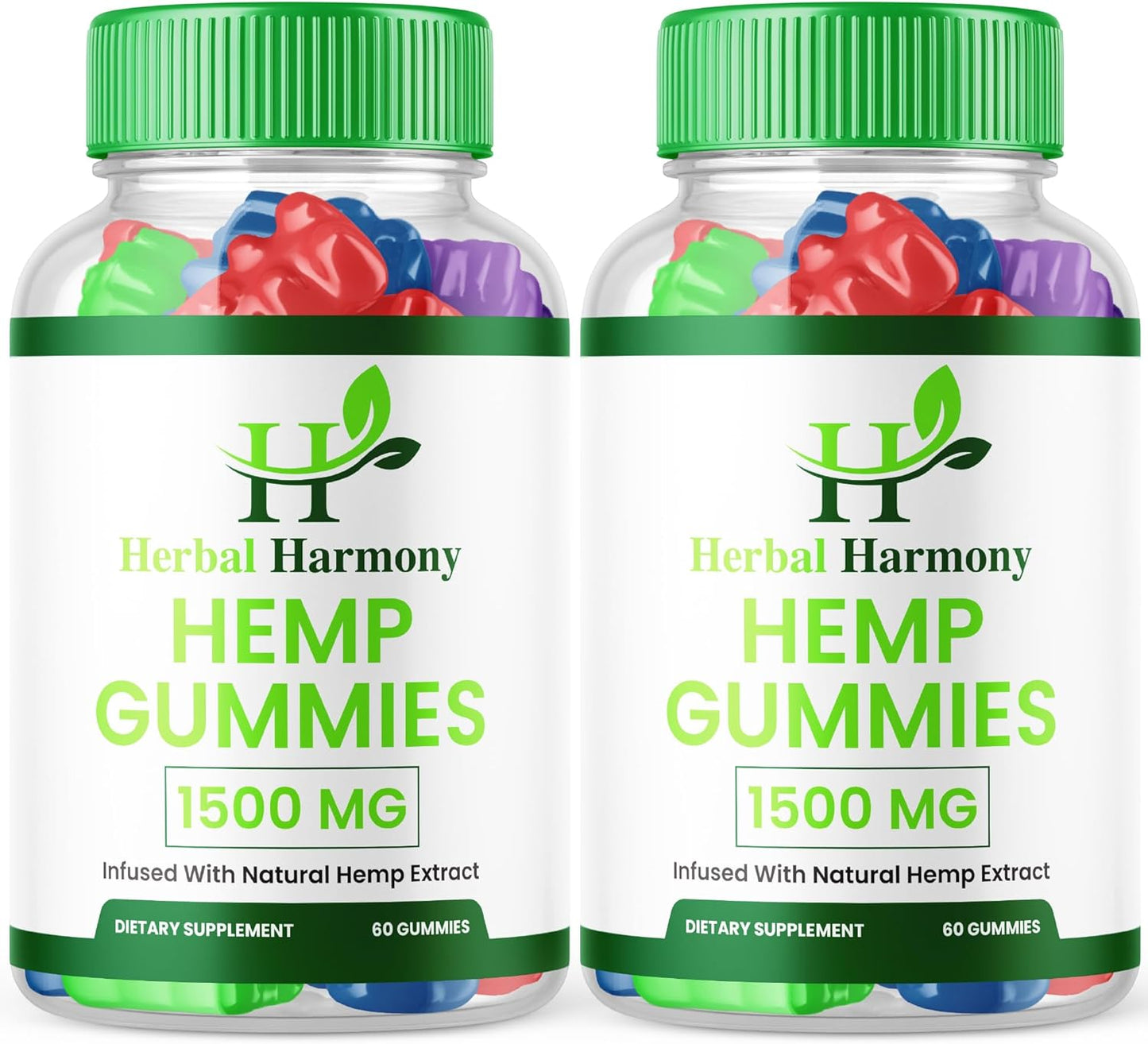 Herbal Harmony metabolism booster Gummies (2 Pack) - 1500mg Maximum Strength Formula - 25mg Per Gummy - Great Taste - 2024 Edition