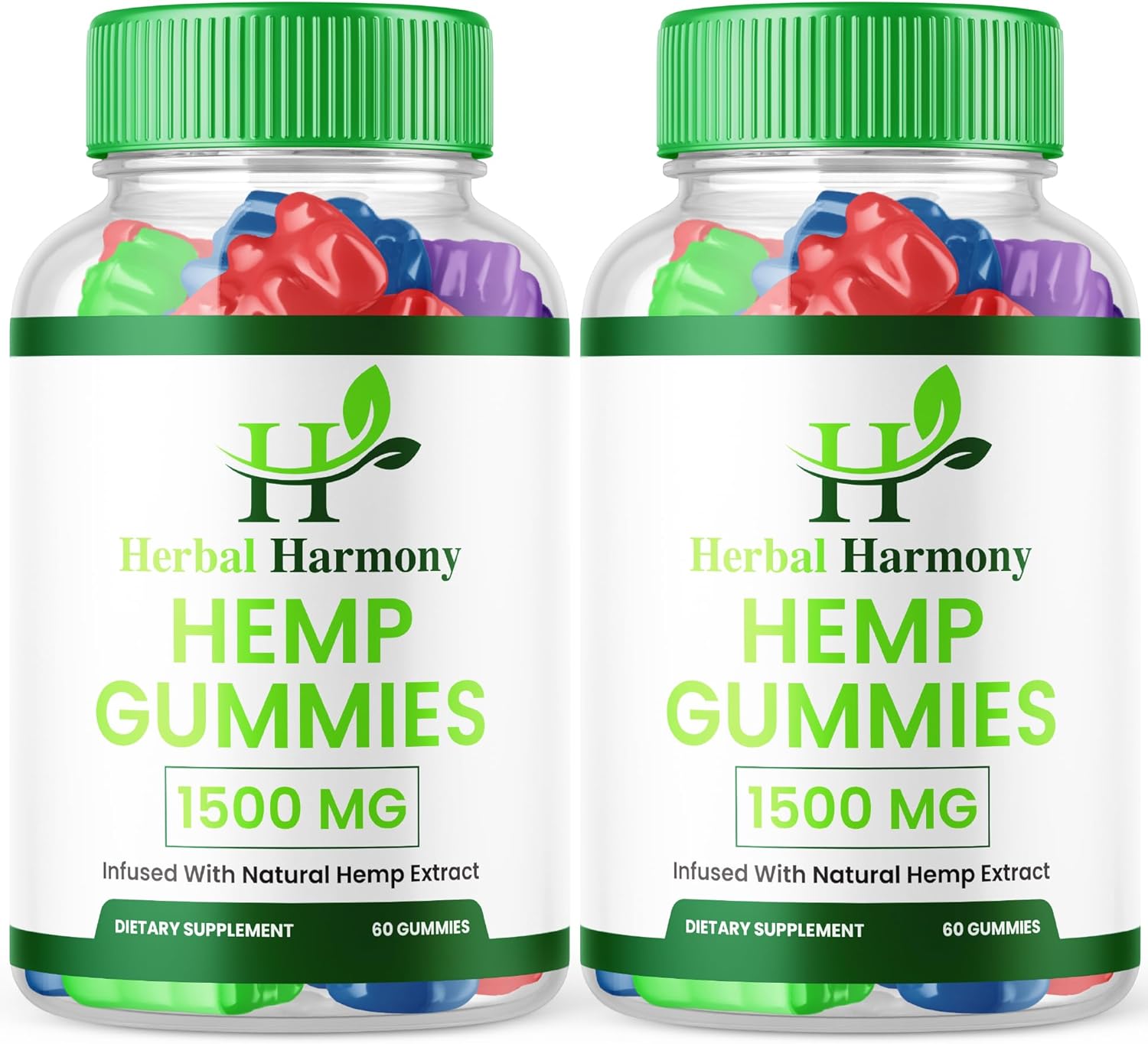 Herbal Harmony metabolism booster Gummies (2 Pack) - 1500mg Maximum Strength Formula - 25mg Per Gummy - Great Taste - 2024 Edition