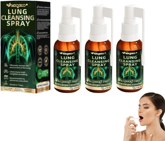 Herbal Lung Cleansing Spray for Natural Lung Support - Advanced Formula (Black, 3PCS)