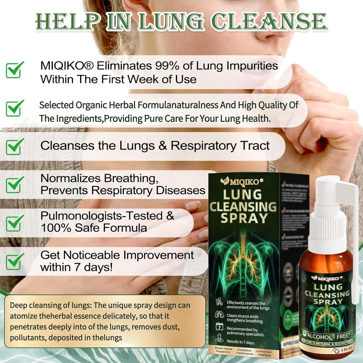 Herbal Lung Cleansing Spray for Natural Lung Support - Advanced Formula (Black, 3PCS)