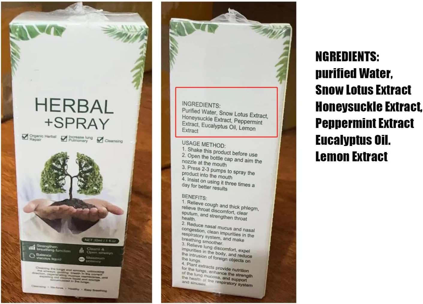 Herbal Lung Cleansing Spray for Smokers - Organic Respiratory Support (1 Piece)