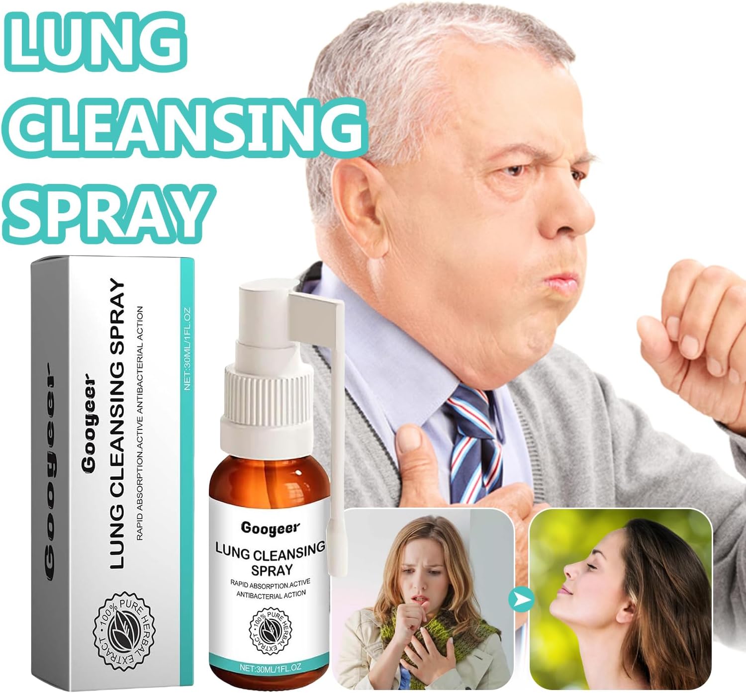 Herbal Lung Detox Spray for Smokers - Cleanse and Clear Lungs Naturally