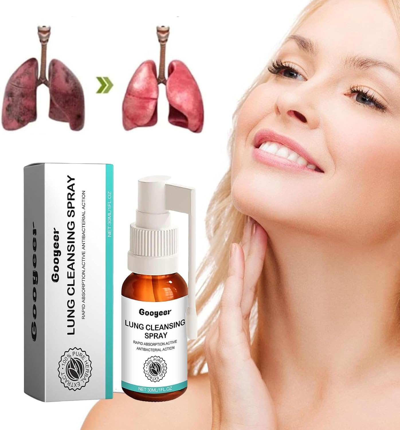 Herbal Lung Detox Spray for Smokers - Cleanse and Clear Lungs Naturally