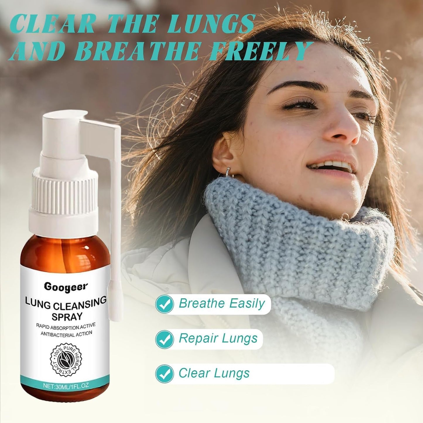 Herbal Lung Detox Spray for Smokers - Cleanse and Clear Lungs Naturally