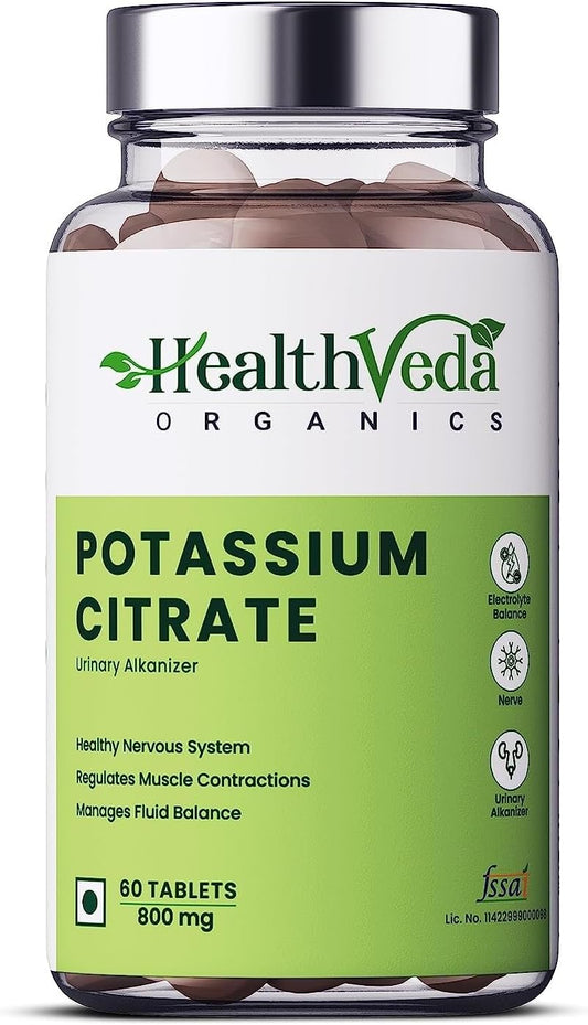 Herbal Potassium Citrate 800mg: 60 Veg Tablets, Side Effect-Free - Exportmart