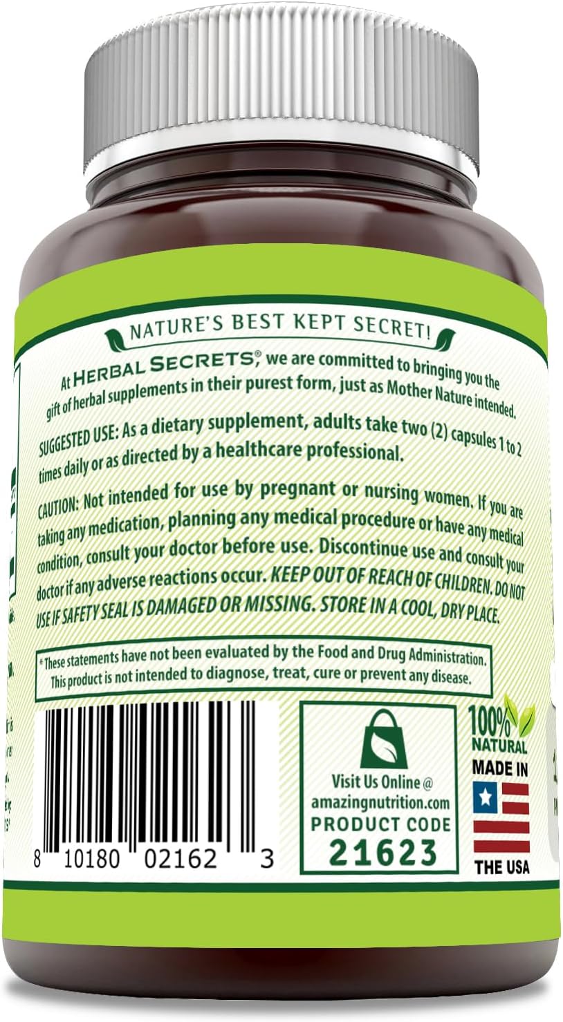 Herbal Secrets Acai 1200 Mg 120 Capsules - Non-GMO, Gluten Free | USA Made Acai Supplement