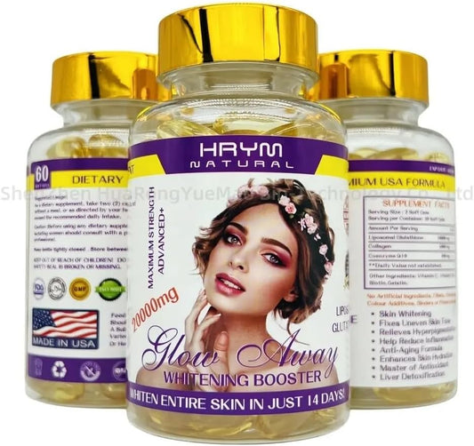 Herbal Skin Brightening Capsules with Glutathione for Anti-Aging and Antioxidant Detox