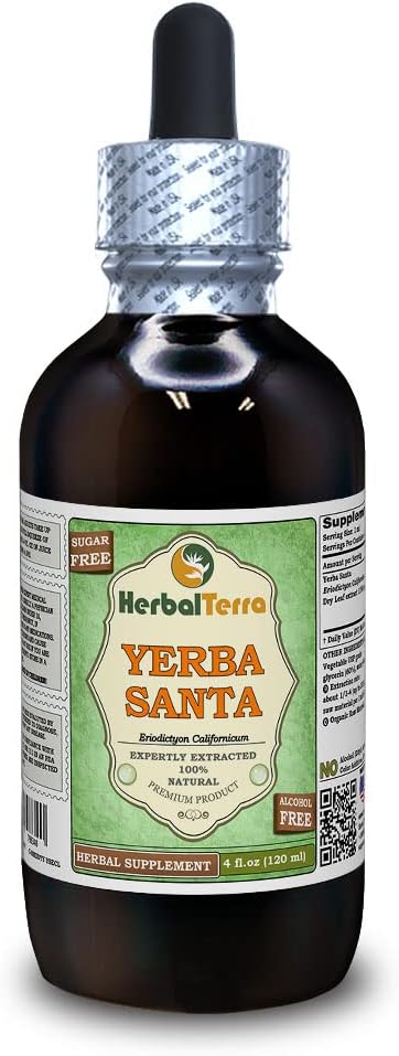 Herbal Terra LLC Yerba Santa Glycerite - Alcohol-Free Liquid Extract - 4 fl.oz - Made in USA by HerbalTerra