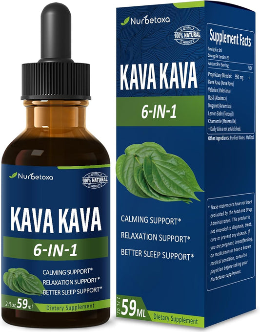 Herbal Tincture with Kava for Calming, Relaxation, and Better Sleep - 2oz Bottle