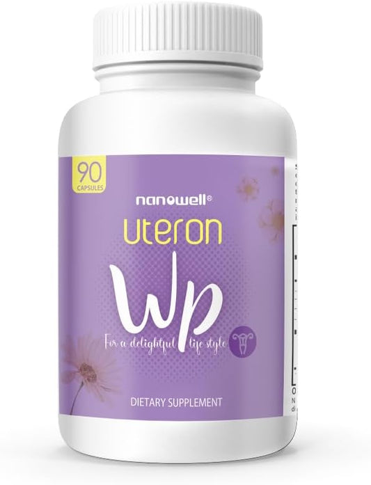 Herbal Uterus Supplement for Women's Health - NANOWELL Uteron WP 90 Capsules, 1 Bottle, 90 Count