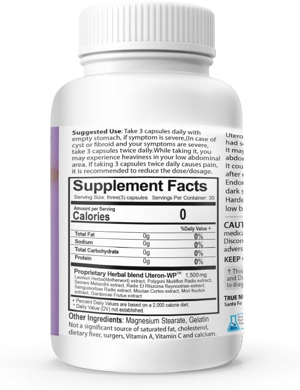 Herbal Uterus Supplement for Women's Health - NANOWELL Uteron WP 90 Capsules, 1 Bottle, 90 Count