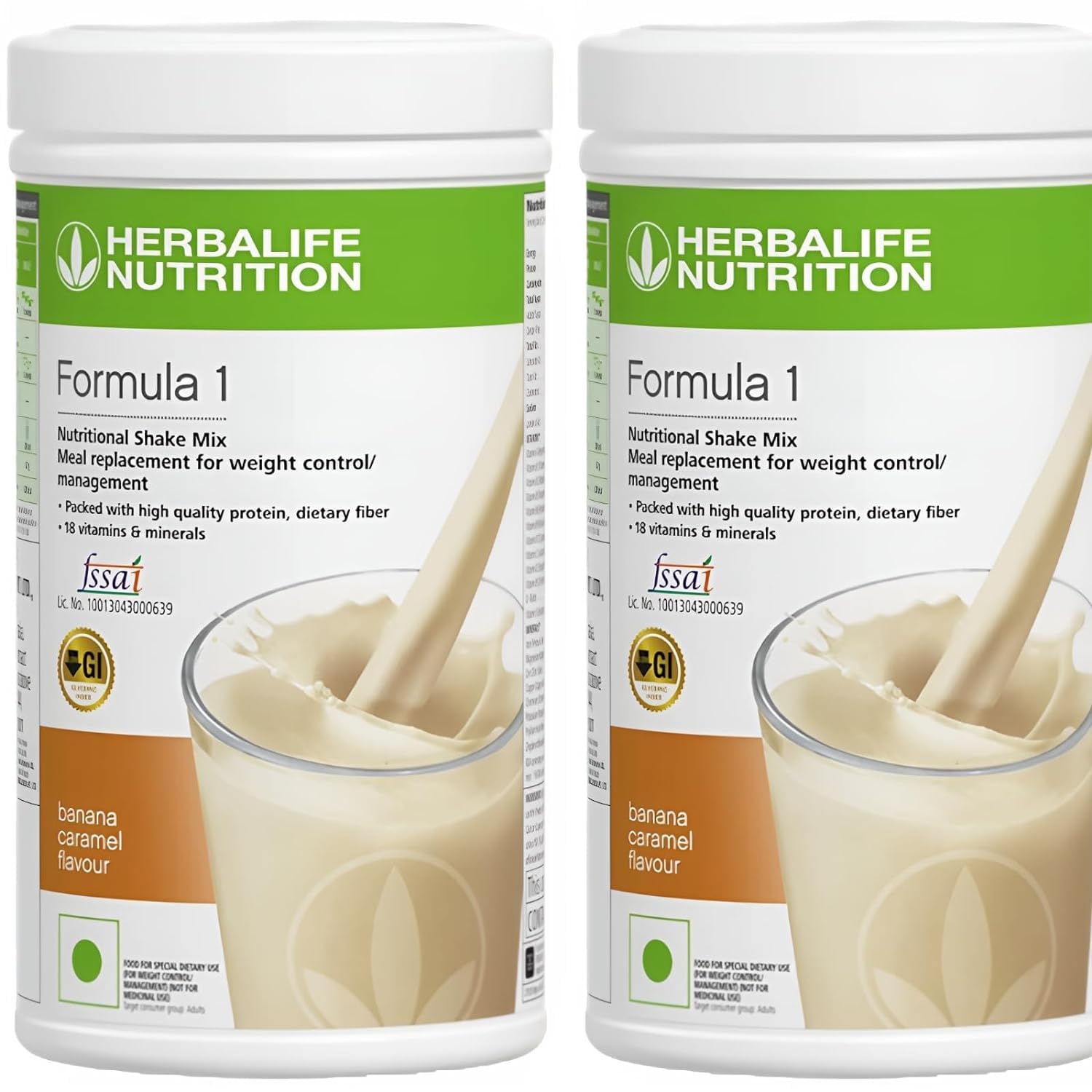 Herbalife Formula 1 Nutritional Shake Mix Pack of 2 - 500g Each - Banana Flavor - Protein Powder for  Slimming Formula  Meal Replacement