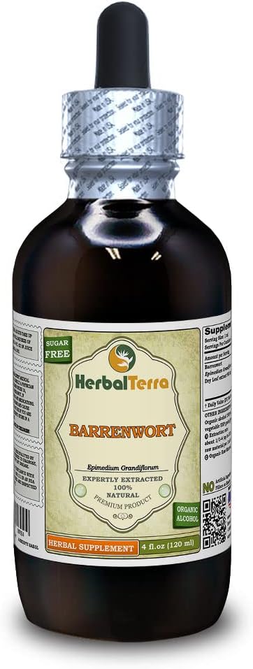 HerbalTerra LLC Barrenwort Tincture - Dried Leaves Liquid Extract - 4 fl.oz - Made in USA