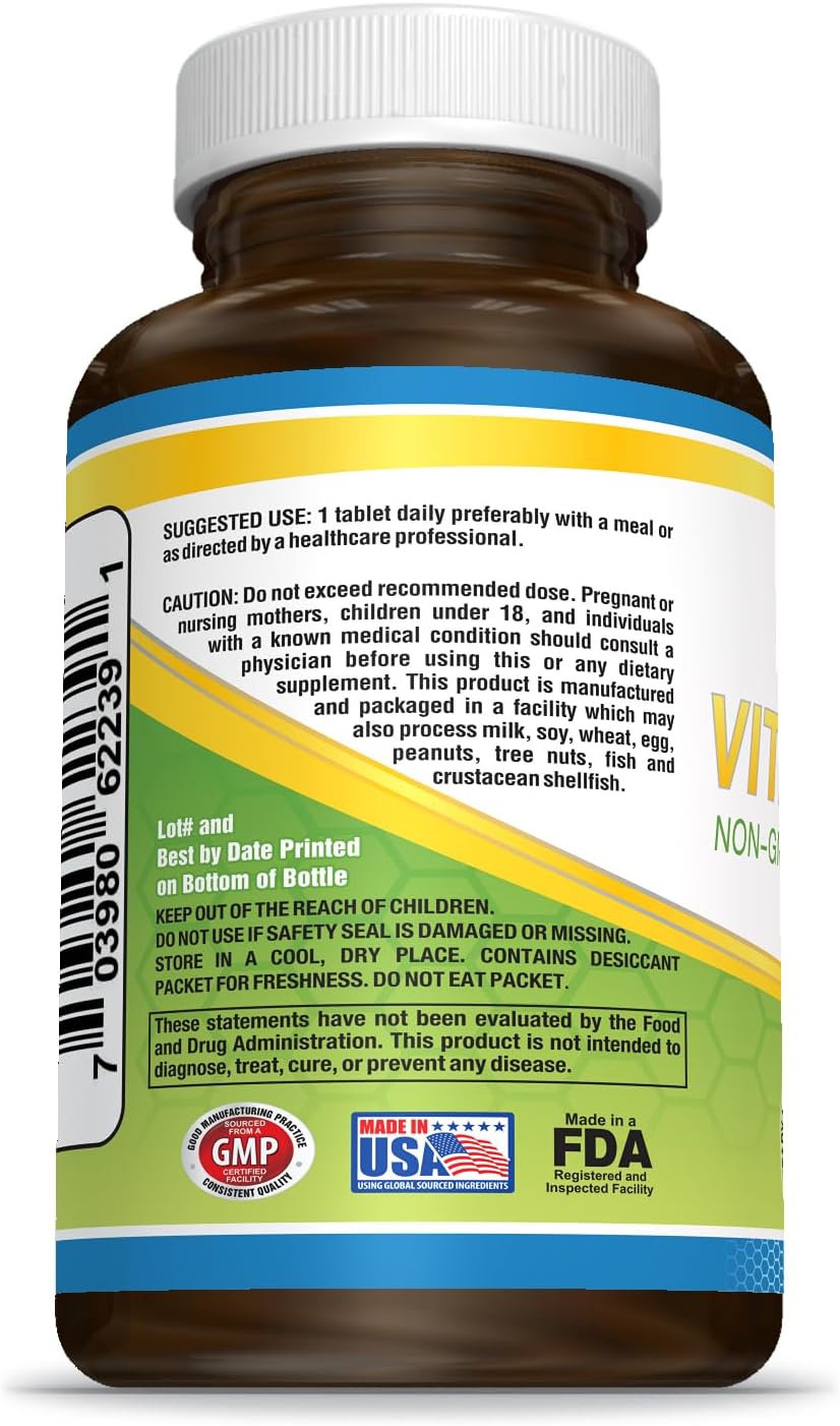 HerbalXpress Vitamin D (Cholecalciferol) 1,500 IU - 100 Tablets for Healthy Bones, Teeth, Muscles, and Immune Function - Non-GMO & Gluten-Free