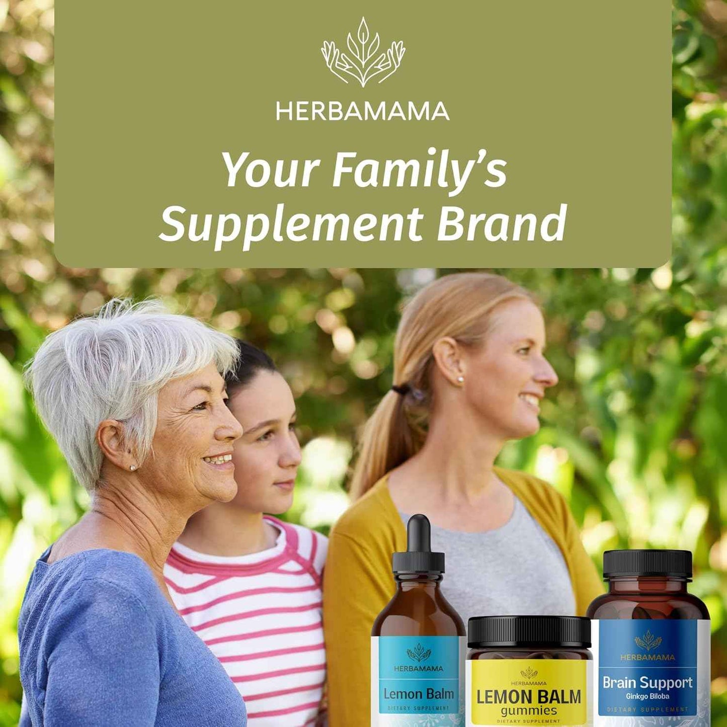 HERBAMAMA Lemon Balm Calming Gummies - 1500mg Lemon Balm Leaf for Relaxation - Vegan Non-GMO Melissa Officinalis Supplement - 60 Pectin-Based Banana-Flavored Chews