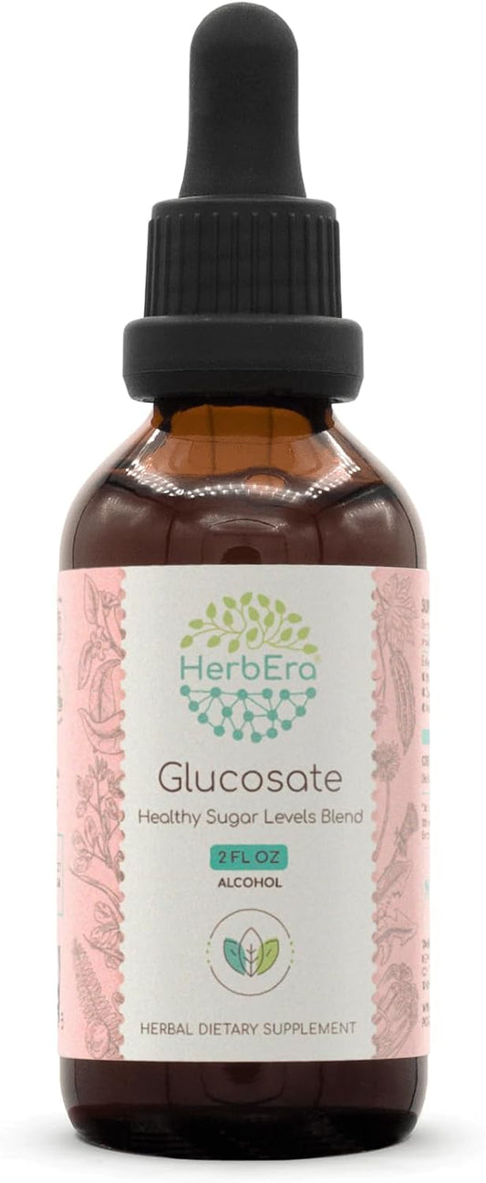 HerbEra Glucosate A60 Tincture - Bitter Melon, Cinnamon, Dandelion, Gymnema, Fenugreek, Amla. Supports Healthy Sugar Levels 2 Fl Oz