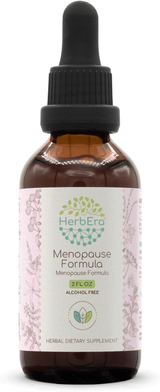 HerbEra Menopause Formula B60 Alcohol-Free Extract Tincture with Vitex Berry, Licorice, Motherwort, Dong Quai, Burdock, Black Cohosh - 2 Fl Oz