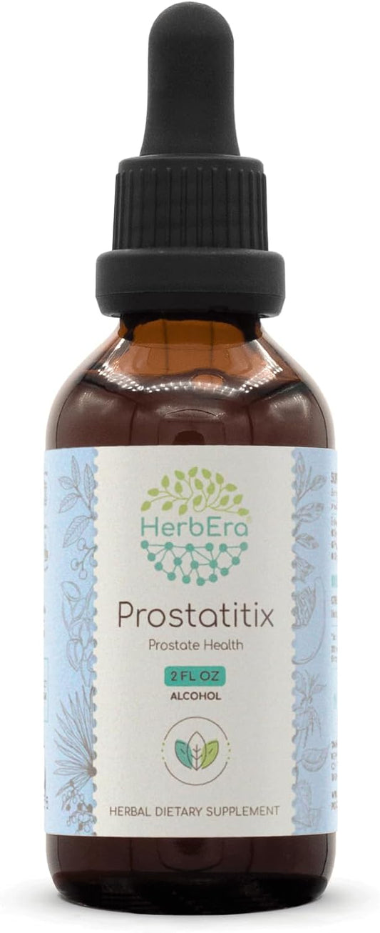 HerbEra Prostatitix A60 Alcohol Extract Tincture for Prostate Health - Saw Palmetto, Stinging Nettle, Pumpkin Seed, Green Tea, Wildcrafted Pygeum Bark - 2 Fl Oz