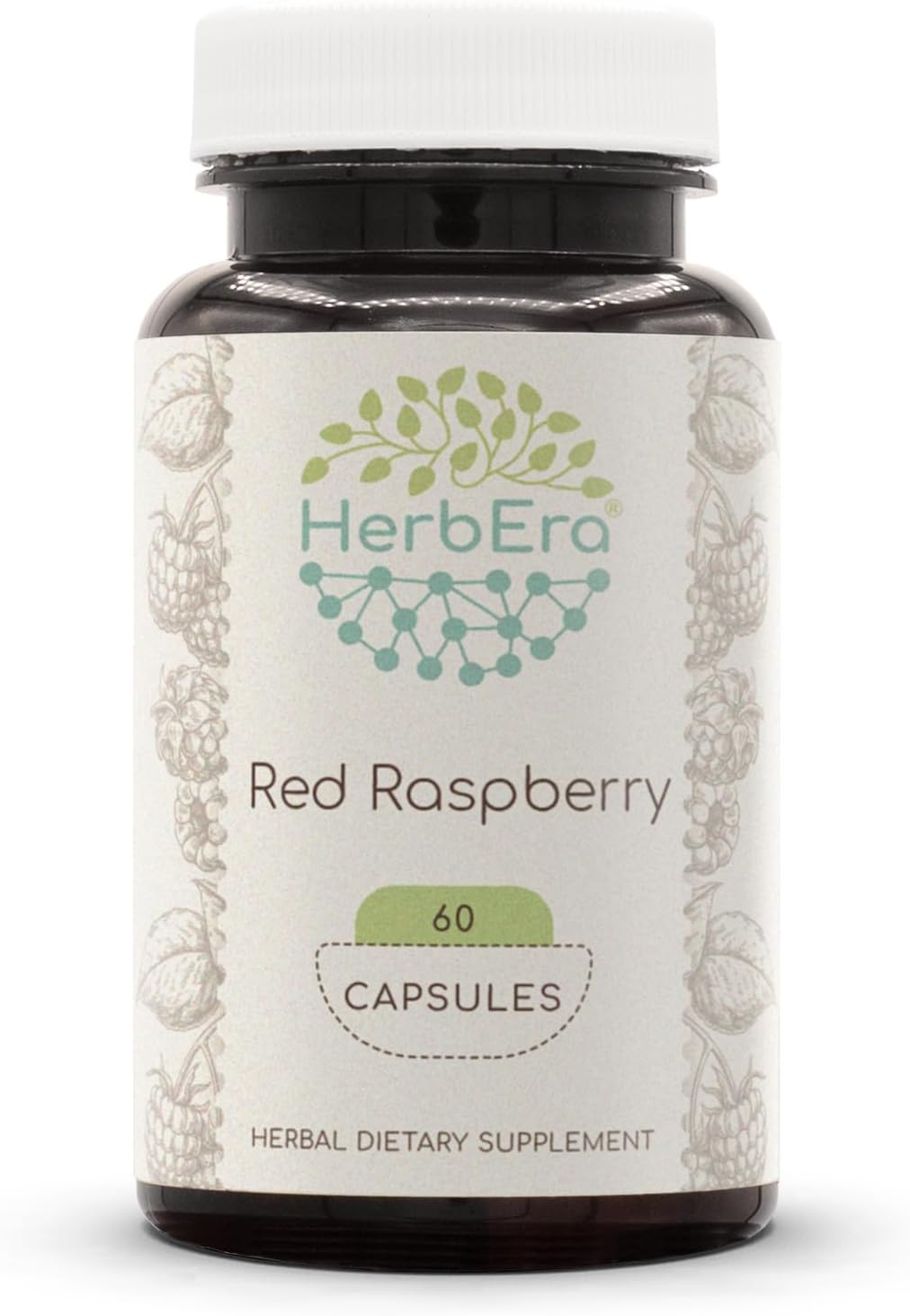 HerbEra Red Raspberry Capsules - 500 mg Dried Leaf Extract - 60 Capsules