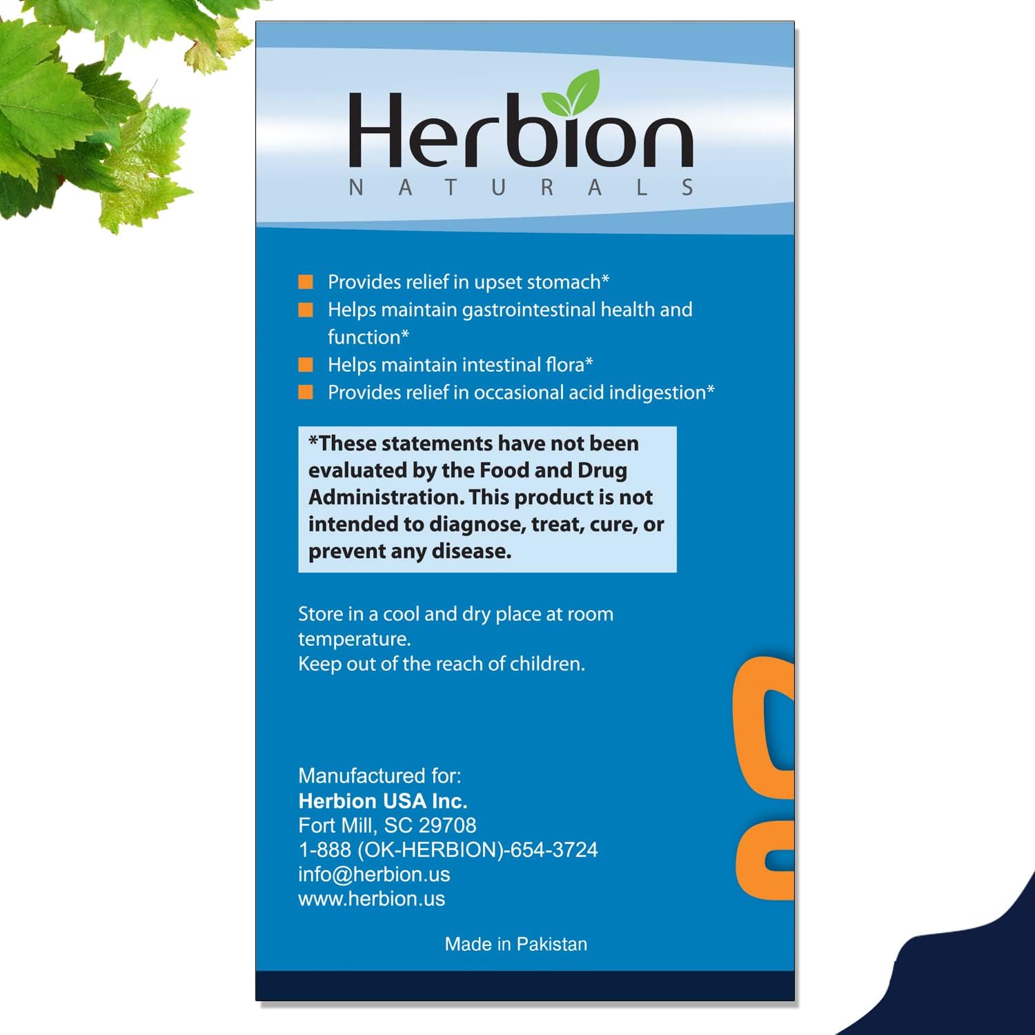 Herbion Naturals Gastrointestinal Support Herbal Blend for Upset Stomach Relief - 120 Vegicaps