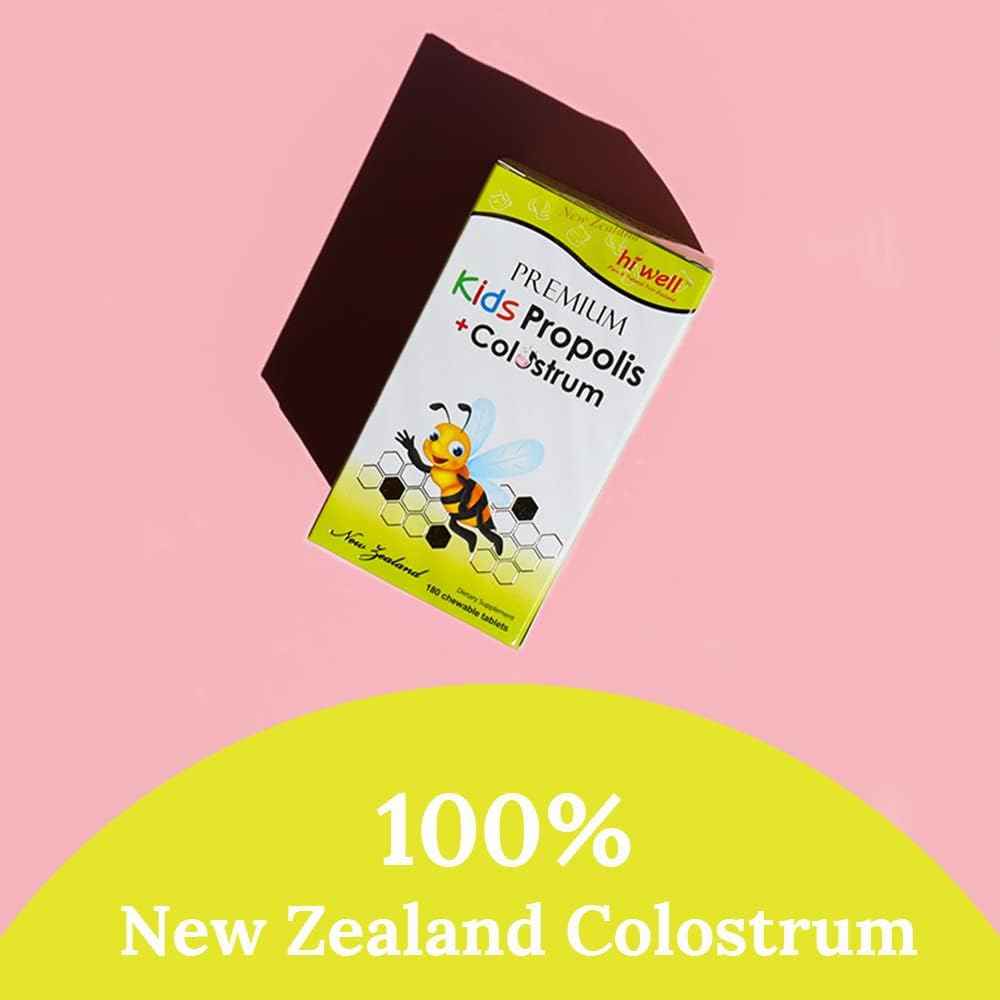 Hi Well Premium Kids Propolis + Grass-Fed Colostrum 180Tablets
