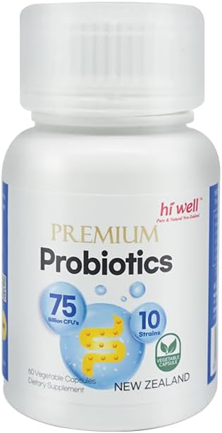 Hi Well Premium Probiotics 60 Vegetarian Capsules - Pure & Natural New Zealand Formula (Pack of 3)