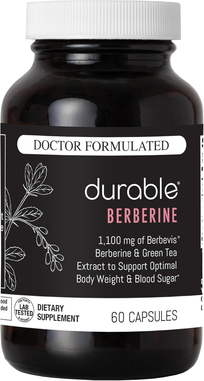 High Absorption 1,100mg Berberine Capsules for Weight & Metabolism - USA Made, 30 Day Supply