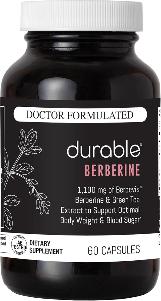 High Absorption 1,100mg Berberine Capsules for Weight & Metabolism - USA Made, 30 Day Supply