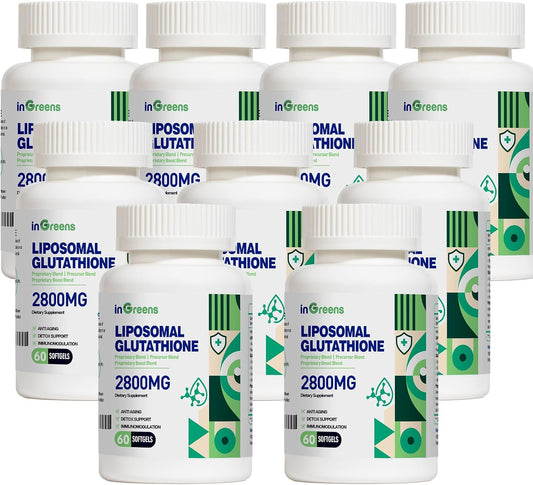 High Absorption 2800 MG Liposomal Glutathione Softgels, Active L Glutathione Reductase, Anti-Aging Antioxidant, 60 Softgels