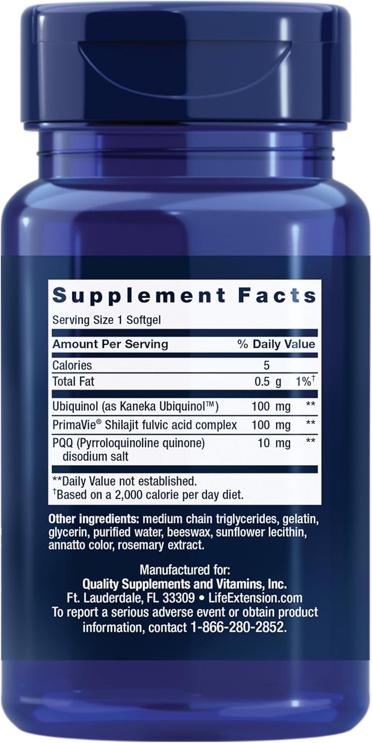 High Absorption CoQ10 with PQQ and Shilajit for Heart Health and Cellular Energy - 100mg, 30 Softgels x 2 Pack - Gluten-Free