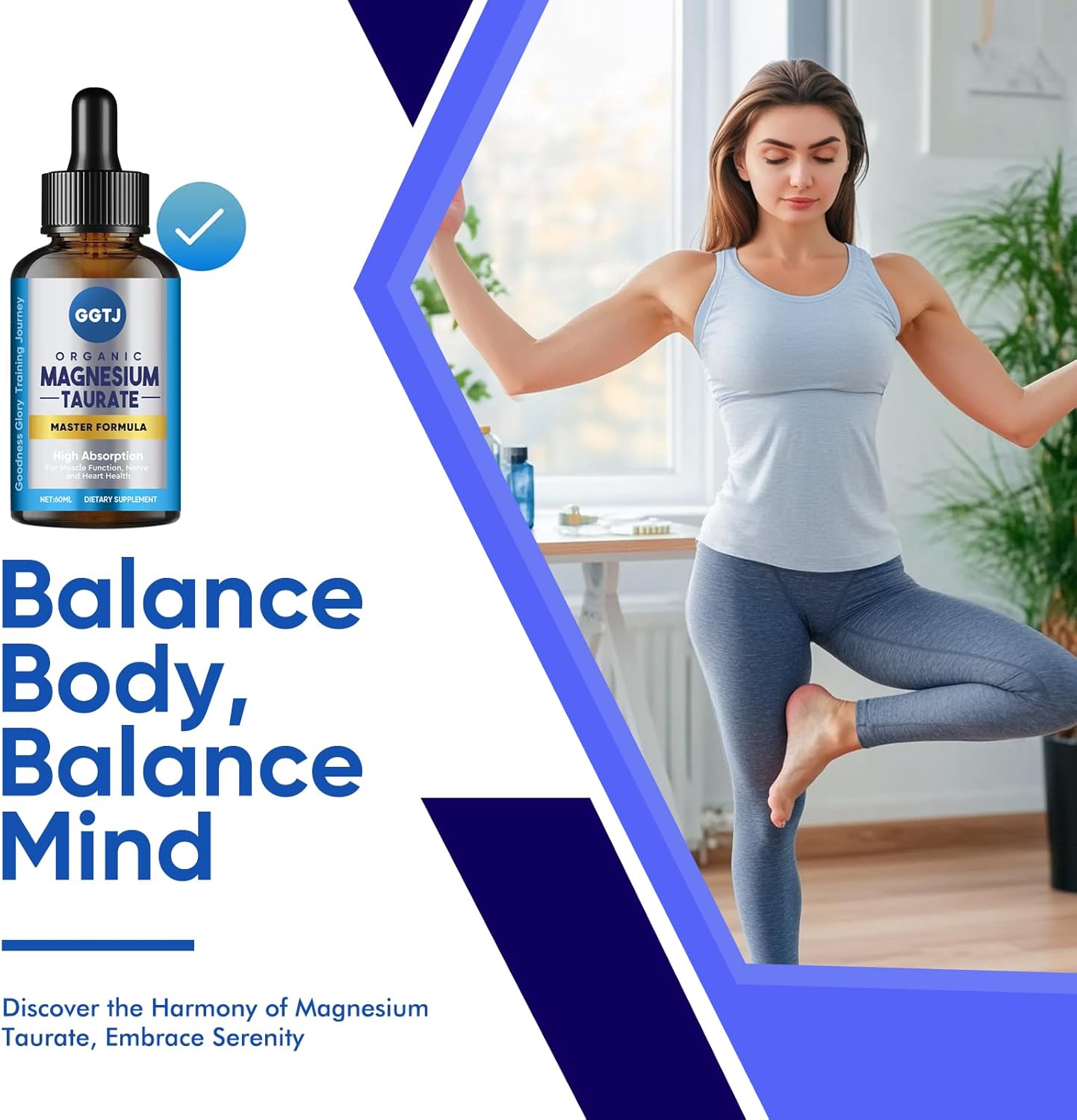 High Absorption Magnesium Taurate Liquid Drops for Cardiovascular, Muscle, and Nerve Health