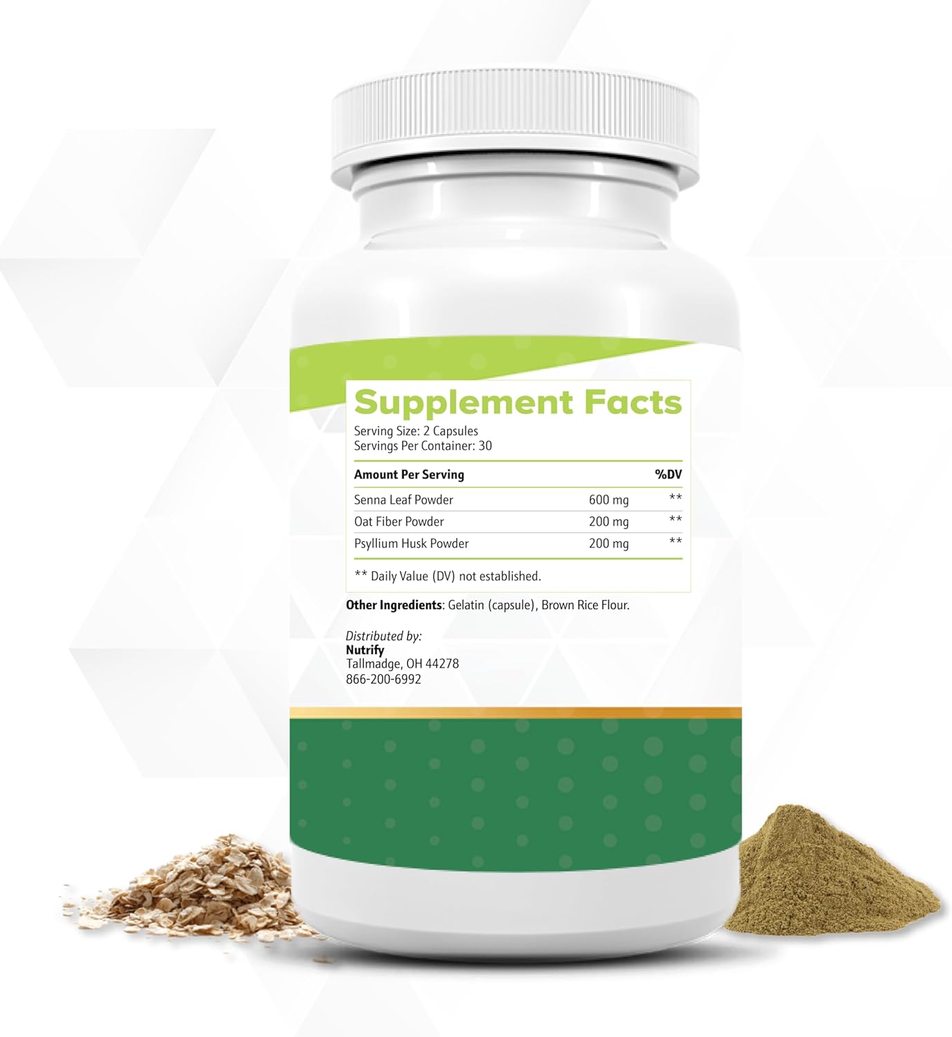 High Absorption NutriFlush Colon Support & Gut Cleanse Formula - GMO Free, Made in USA - Potent Digestive Health Supplement