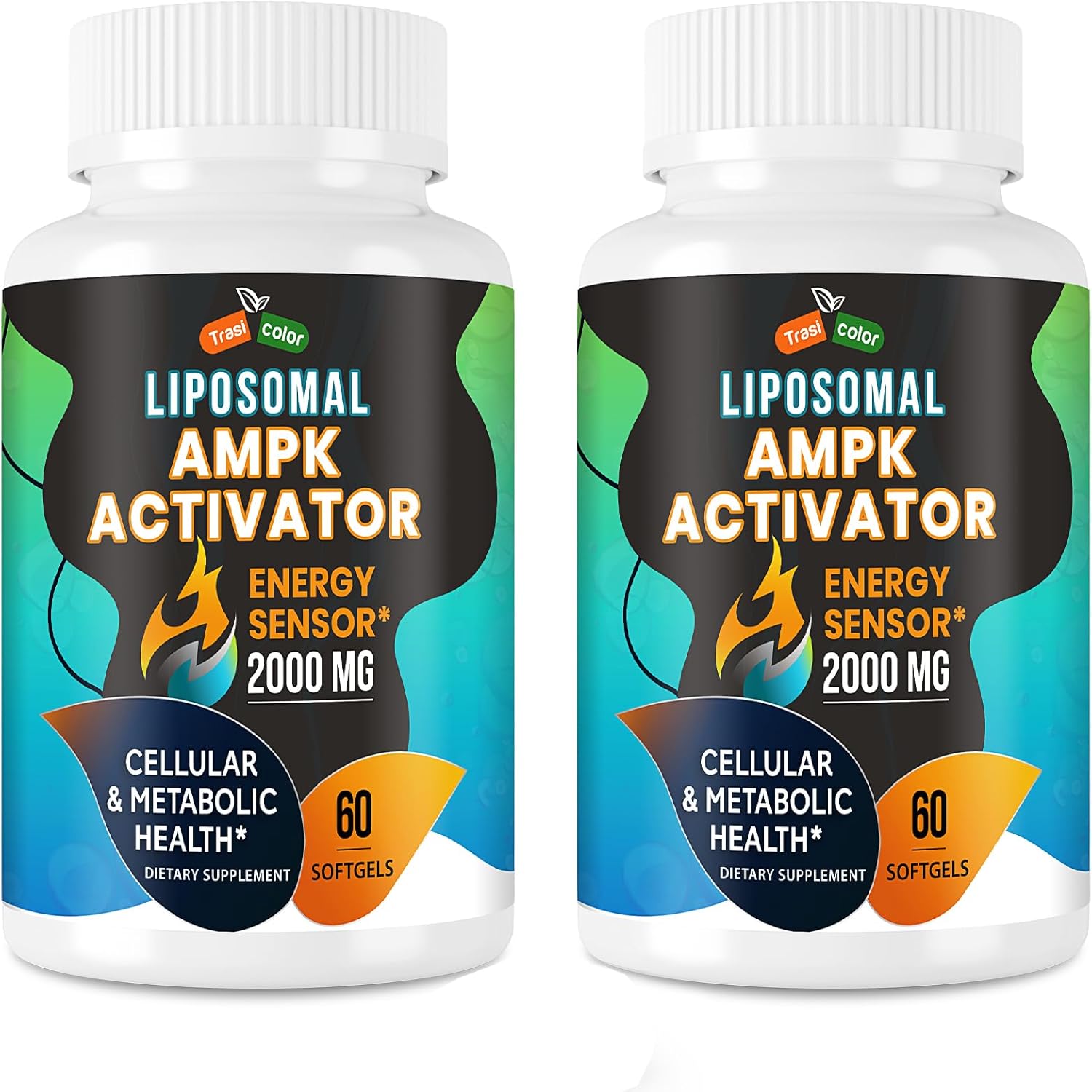 High Absorption Trasicolor AMPK Activator Supplement 2000mg Softgels - Liposomal Technology with Berberine, DIM, Resveratrol, Quercetin, Milk Thistle, Cinnamon - Energy & Cellular Support - 120 Count