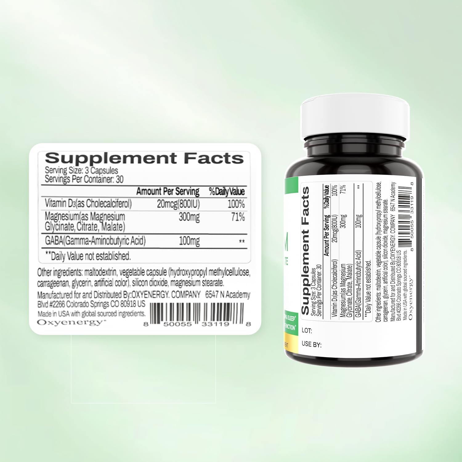 High Absorption Triple Magnesium Complex Supplement with Glycinate Malate Citrate - 90 Capsules, Vegan Formula