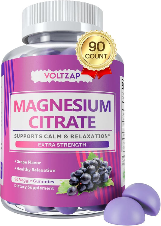 High Absorption VOLTZAP Magnesium Gummies 90 Count - Calming Dietary Supplement with Magnesium Citrate for Better Health