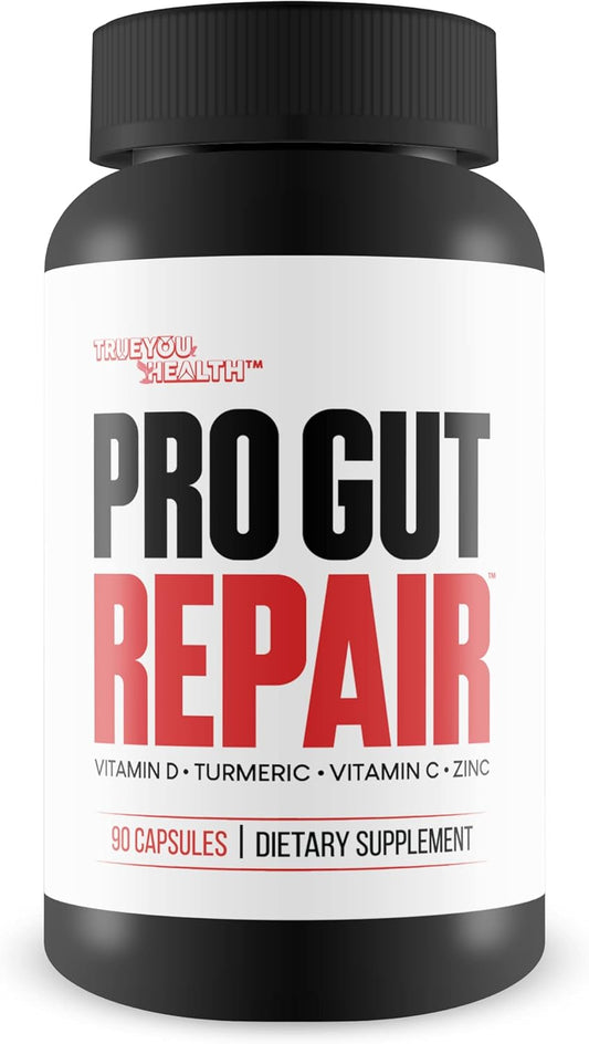 High Fiber Gut Repair Supplements with Vitamin C, Vitamin D, Turmeric, and Zinc - Promote Digestive Health and Support Gut Lining Repair - Natural Formula for Leaky Gut Repair