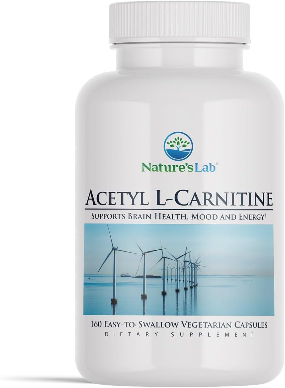 High-Potency Acetyl L-Carnitine Supplement - 2,000mg, 160 Capsules by Nature's Lab