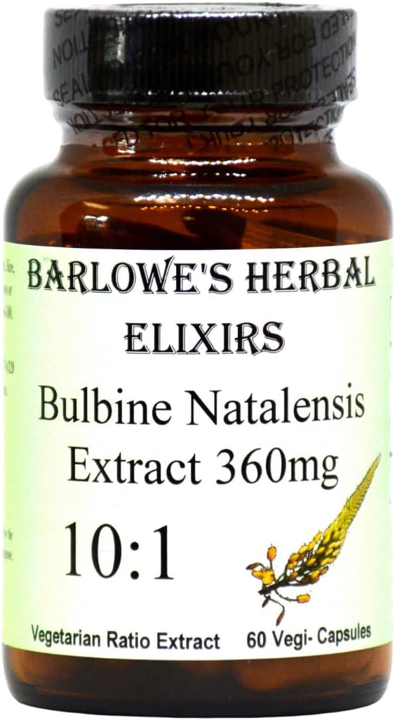 High Potency Bulbine Natalensis Extract Capsules | 10:1 Concentration | 360mg | 60 Veg Caps | Glass Bottle | No Stearates